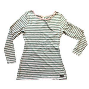 Matilda Jane Off The Grid‎ Long Sleeve Tunic Top Pink Green Stripes Women's M